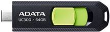 Флешка USB (Type-C) A-Data UC300 64ГБ, USB3.2, черный и зеленый