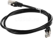 Патч-корд CABLEXPERT PP6-1M/BK литой (molded), FTP, кат.6, 1м, черный