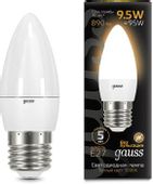 Упаковка ламп LED GAUSS E27, свеча, 9.5Вт, 10 шт.