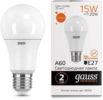 Упаковка ламп LED GAUSS E27,  груша, 15Вт, 10 шт.