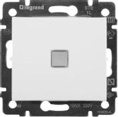 Выключатель Legrand Valena 1-клавишный, с индикацией, установка скрытая, IP20, белый
