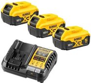 Батарея аккумуляторная DeWALT DCB1104P3-QW, 18В, 5Ач, Li-Ion, ЗУ в комплекте