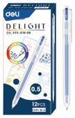 Упаковка ручек гелевых Deli Delight EG118-DB автоматическая корп.прозрачный чернила темно-синий