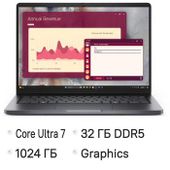 Ноутбук Dell Pro 14 PC14250, 14", IPS, Intel Core Ultra 7 265U, 12-ядерный, 32ГБ DDR5, 1ТБ SSD, Intel Graphics, серебристый