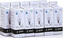 Упаковка ламп LED GAUSS E14, свеча, 6Вт, 10 шт.