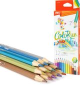Карандаши Deli ColoRun EC127-12 EC127-12, шестигранный, дерево, 12 цв., коробка европодвес , 12