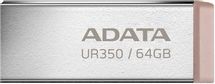 Флешка USB A-Data UR350 64ГБ, USB3.2, серебристый и коричневый