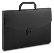 Портфель Бюрократ -BPP01BLCK, 1 отд., A4, пластик, 0.7мм, черный