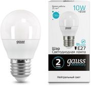 Упаковка ламп LED GAUSS E27, шар, 10Вт, 10 шт.