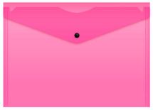Конверт на кнопке Бюрократ Неон DNEPK803A4PINK,  A4 пластик,  0.15мм,  розовый
