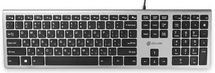 Клавиатура Oklick 890S, проводная, ножничная, серый/черный