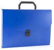 Портфель Бюрократ -BPP13BLUE, 13 отд., A4, пластик, 0.7мм, синий