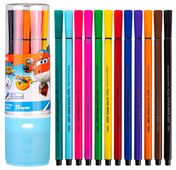 Фломастеры Deli Super Wings EC150-12, 12 цв., пластиковая туба