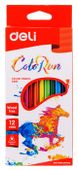 Карандаши Deli Colorwow EC00100 EC00100,  трехгранный,  пластик,  12 цв.,  коробка европодвес ,  12