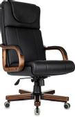 Кресло руководителя Бюрократ T-9933Walnut, экокожа, до 150кг, черный