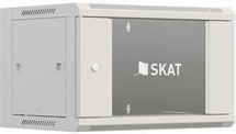 Шкаф коммутационный БАСТИОН SKAT TB-6W645GF-G 4410 настенный,  стеклянная передняя дверь,  6U,  600x370x450 мм