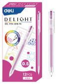 Упаковка ручек гелевых Deli Delight EG118-PK корп.прозрачный чернила розовый