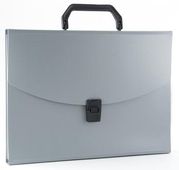 Портфель Бюрократ -BPP13GREY, 13 отд., A4, пластик, 0.7мм, серый