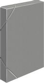 Папка-короб Бюрократ -BA40/07GREY, пластик, 40мм, A4, серый