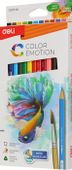 Карандаши Deli Color Emotion EC00700 EC00700,  липа,  12 цв.,  коробка европодвес