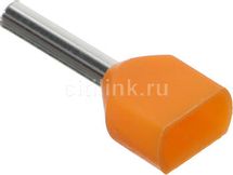 Наконечник IEK НГИ2 0,5-8, 2x0.5мм2, оранжевый/серый, 100 шт