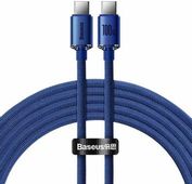 Кабель BASEUS Crystal Shine,  USB Type-C (m) -  USB Type-C (m),  2м,  синий