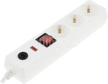 Сетевой фильтр IEK СФ-03К, 1.5м, белый