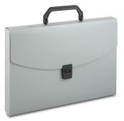 Портфель Бюрократ -BPP01GREY, 1 отд., A4, пластик, 0.7мм, серый