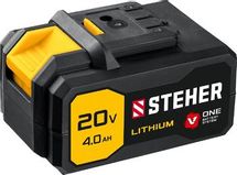 Батарея аккумуляторная STEHER V1-20-4, 20В, 4Ач, Li-Ion