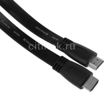 Кабель аудио-видео High Speed ver.1.4 Flat,  HDMI (m) -  HDMI (m),  ver 1.4,  2м, FLAT