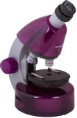 Микроскоп LEVENHUK LabZZ M101, световой/оптический/биологический, 40-640x, на 3 объектива, фиолетовый/серый