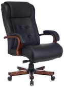 Кресло руководителя Бюрократ T-9926Walnut, кожа, до 200кг, черный