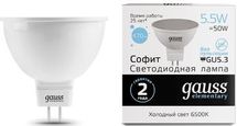 Упаковка ламп LED GAUSS GU5.3, спот, 6Вт, 10 шт.