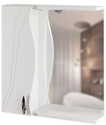 Шкаф MIXLINE Лима 65 левый с подсветкой,  с зеркалом,  подвесной,  650х700х151 мм,  белый [533268]