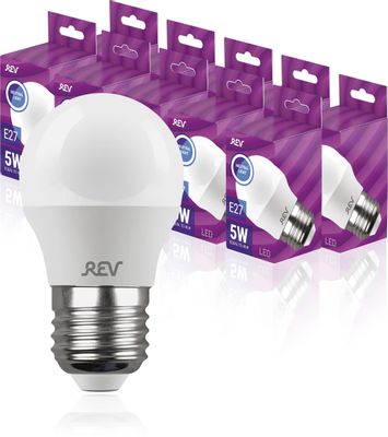 Упаковка ламп LED REV E27,  шар, 5Вт, 10 шт. [32263 4]