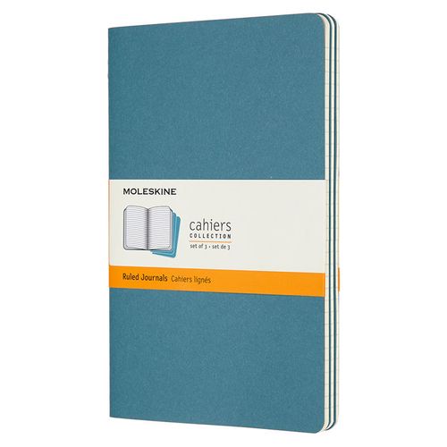 Блокнот Moleskine Cahier Journal, 80стр, в линейку, голубой [ch016b44]
