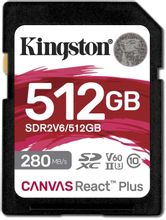 Карта памяти SDXC UHS-II U3 Kingston Canvas React Plus 128 ГБ, 300