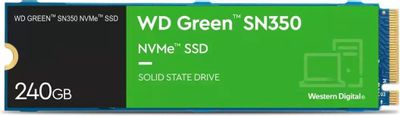 SSD накопитель WD Green SN350 WDS240G2G0C 240ГБ, M.2 2280, PCIe 3.0 x4,  NVMe,  M.2