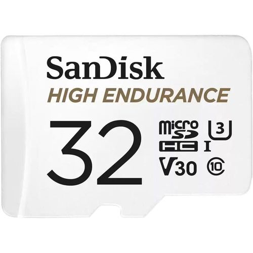 Карта памяти microSDHC UHS-I U3 Sandisk High Endurance 32 ГБ, 100 МБ/с, Class 10, SDSQQNR-032G-GN6IA, 1 шт., переходник SD