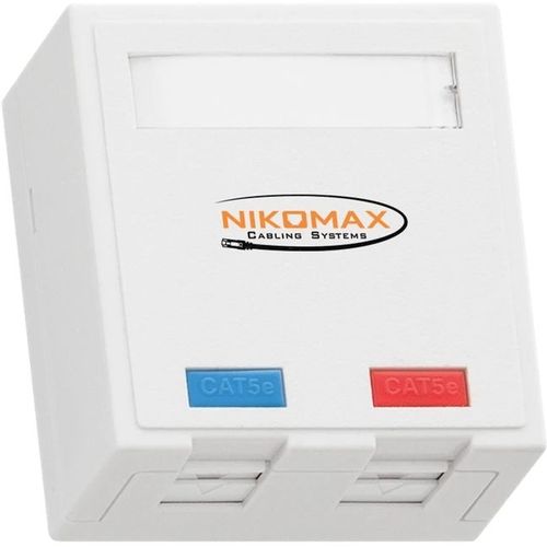 Розетка Nikomax (NMC-WO2UD2-FT-ST-WT) информ. Keystone RJ45 2 кат.5E UTP бел.