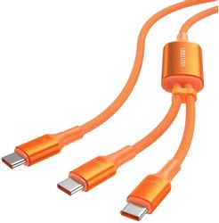 Кабель VENTION TRUOBB, 2xUSB Type-C (m) - USB Type-C (m), 1.3м, оранжевый