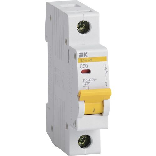 Автоматический выключатель IEK ВА47-29 (MVA20-1-050-C) 50A тип C 4.5кА 1П 230/400В 1 модуль белый (упак.:1шт)