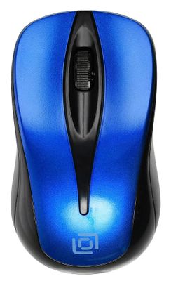Мышь Oklick 675MW, оптическая, беспроводная, USB, черный и синий [1025918]