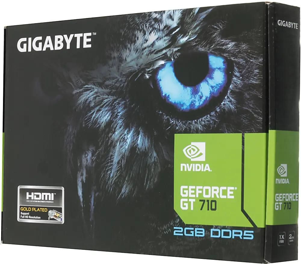 Видеокарта GIGABYTE NVIDIA GeForce GT 710 GV-N710D5-2GL 2ГБ GDDR5, Low  Profile, Ret – купить в Ситилинк | 493300