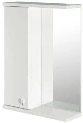 Шкаф MIXLINE Норд 55 левый без подсветки,  с зеркалом,  подвесной,  550х692х190 мм,  белый [528387]