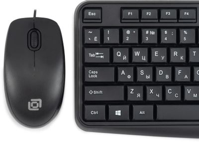 Комплект (клавиатура+мышь) Oklick S603, USB, проводной, черный – купить ...