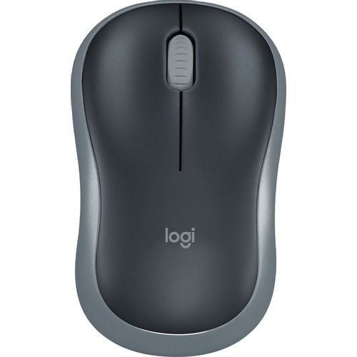 Мышь беспроводная Logitech M185, радио, оптическая, USB, 1000dpi, черный и серый [910-006540]