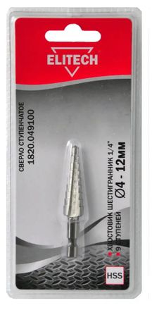 Сверло Elitech 1820.049100, по металлу, шестигранный, 1шт