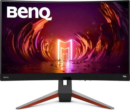 27" Монитор BenQ Mobiuz EX2710R,  2560x1440,  VA,  165Гц,  2хHDMI,  1хDP,  изогнутый, темно-серый и серебристый [9h.lk9lb.qbe]