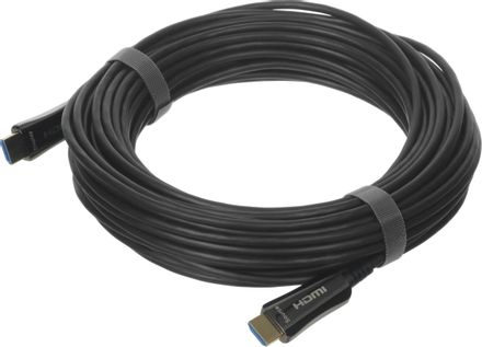 Кабель аудио-видео Digma HDMI 2.0 AOC,  HDMI (m) -  HDMI (m),  ver 2.0,  20м, GOLD,  черный [bhp aoc 2.0-20]